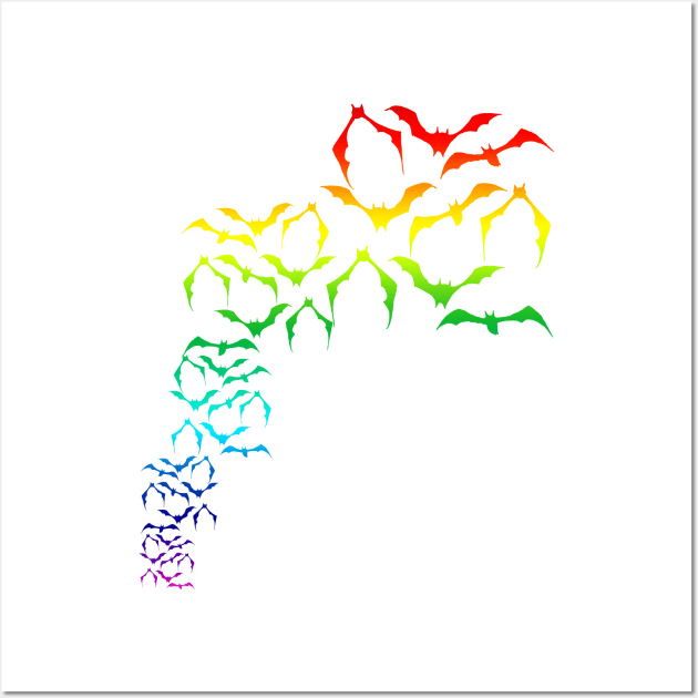 Bats in rainbow colors Wall Art by Againstallodds68